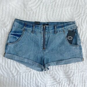 RVCA Valley Zip Up Mid Rise Denim Shorts
